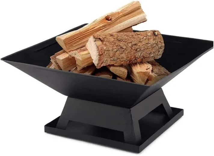 Bigzzia Fire Pit BBQ Camping Portable Charcoal Barbecue With Poker for Garden Outdoor Picnics