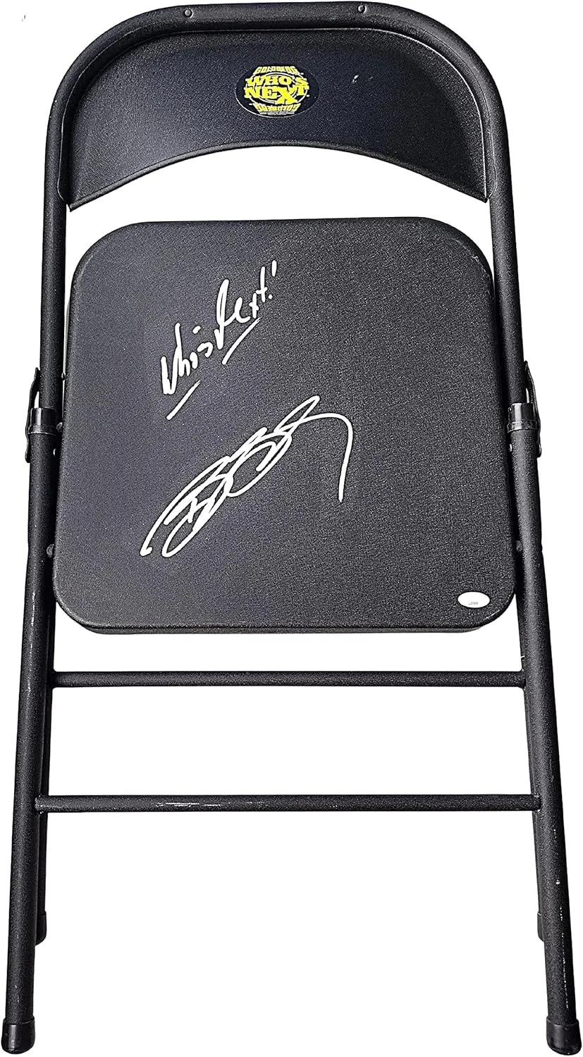 Bill Goldberg Autographed Wrestling Folding Chair JSA Authentic Autograph WCW Wrestler Signed Sports Memorabilia