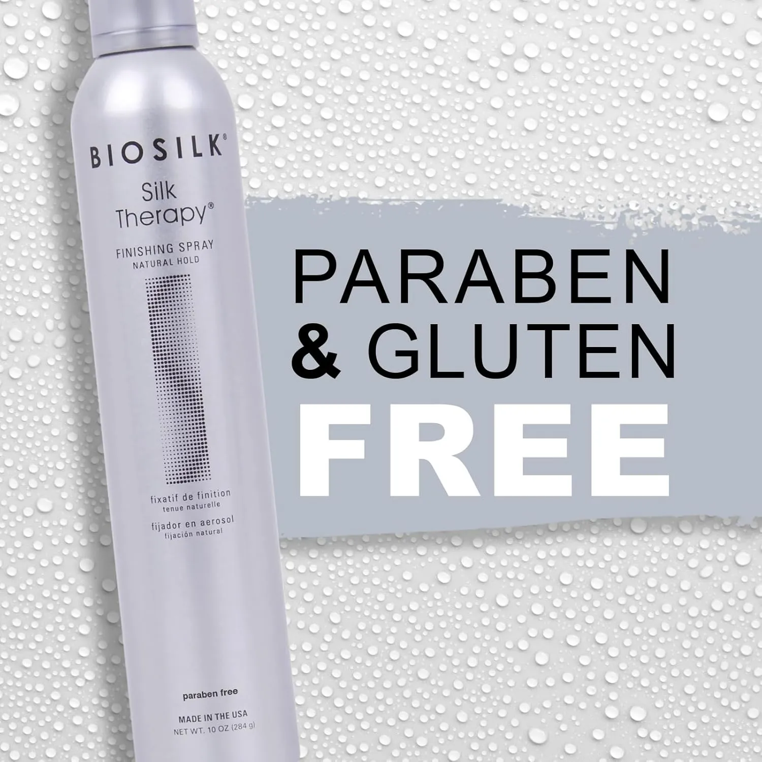BioSilk Silk Therapy Finishing Spray Natural Hold, Natural-Hold Hairspray For Long-Lasting Styles, Sulfate, Paraben, & Cruelty-Free, 10 Oz (Pack of 2)