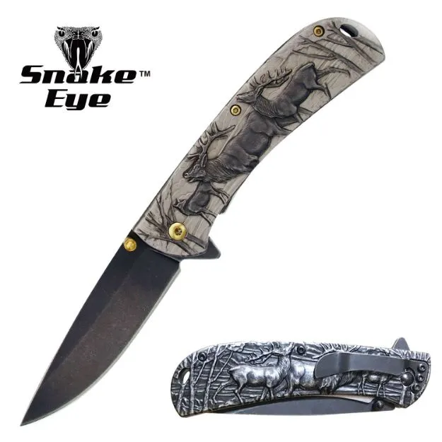 BLACK Elk folding pocket Knife