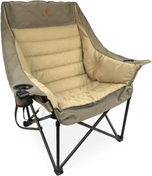Black Sierra Deluxe Padded Camping Chair for Sports & Outdoors, Oversize XL Outdoor Folding Chair Supports 400 lbs, Heavy Duty Seat w/Dual Cup Holders/Carry Bag Perfect for RV, Tailgating, Glamping