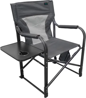 Bliss Hammocks 24 Volt Heated Directors Seat 21 Inch Wide Steel Camping Chair, Gray
