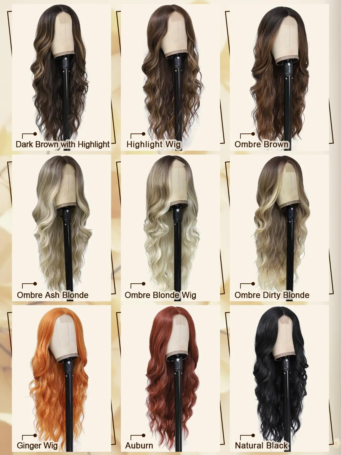 Blonde Wigs for Women 26 Inch Middle Part Body Wave Wig Natural Looking Synthetic Ombre blonde Wavy Wig for Cosplay Daily Party Use