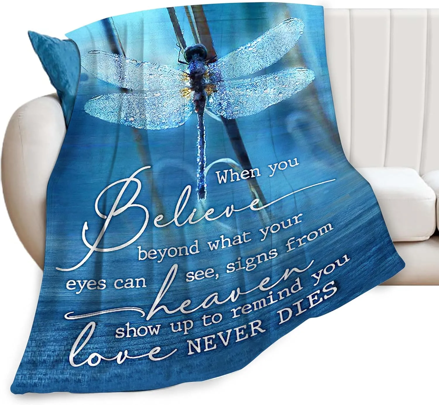 Blue Dragonfly Blanket Dragonfly Decor Throw Blanket Gifts for Girls Boys Dragonfly Lover Couch Bedding Super Warm Soft Plush Lightweight Fleece Flannel Blanket for Kids Adults Men Women 50"X40"