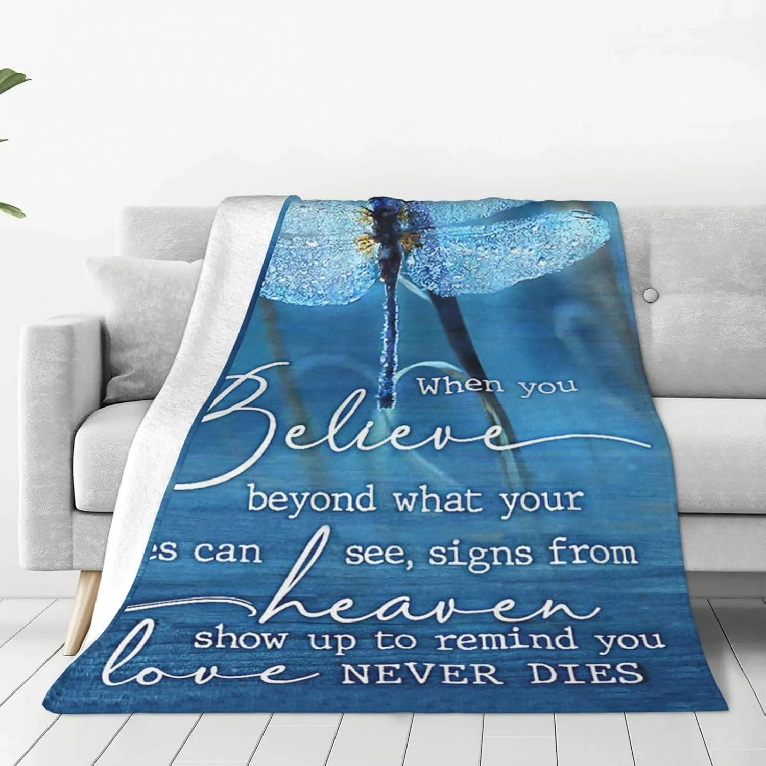 Blue Dragonfly Blanket Dragonfly Decor Throw Blanket Gifts for Girls Boys Dragonfly Lover Couch Bedding Super Warm Soft Plush Lightweight Fleece Flannel Blanket for Kids Adults Men Women 50"X40"