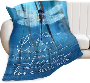 Blue Dragonfly Blanket Dragonfly Decor Throw Blanket Gifts for Girls Boys Dragonfly Lover Couch Bedding Super Warm Soft Plush Lightweight Fleece Flannel Blanket for Kids Adults Men Women 50"X40"