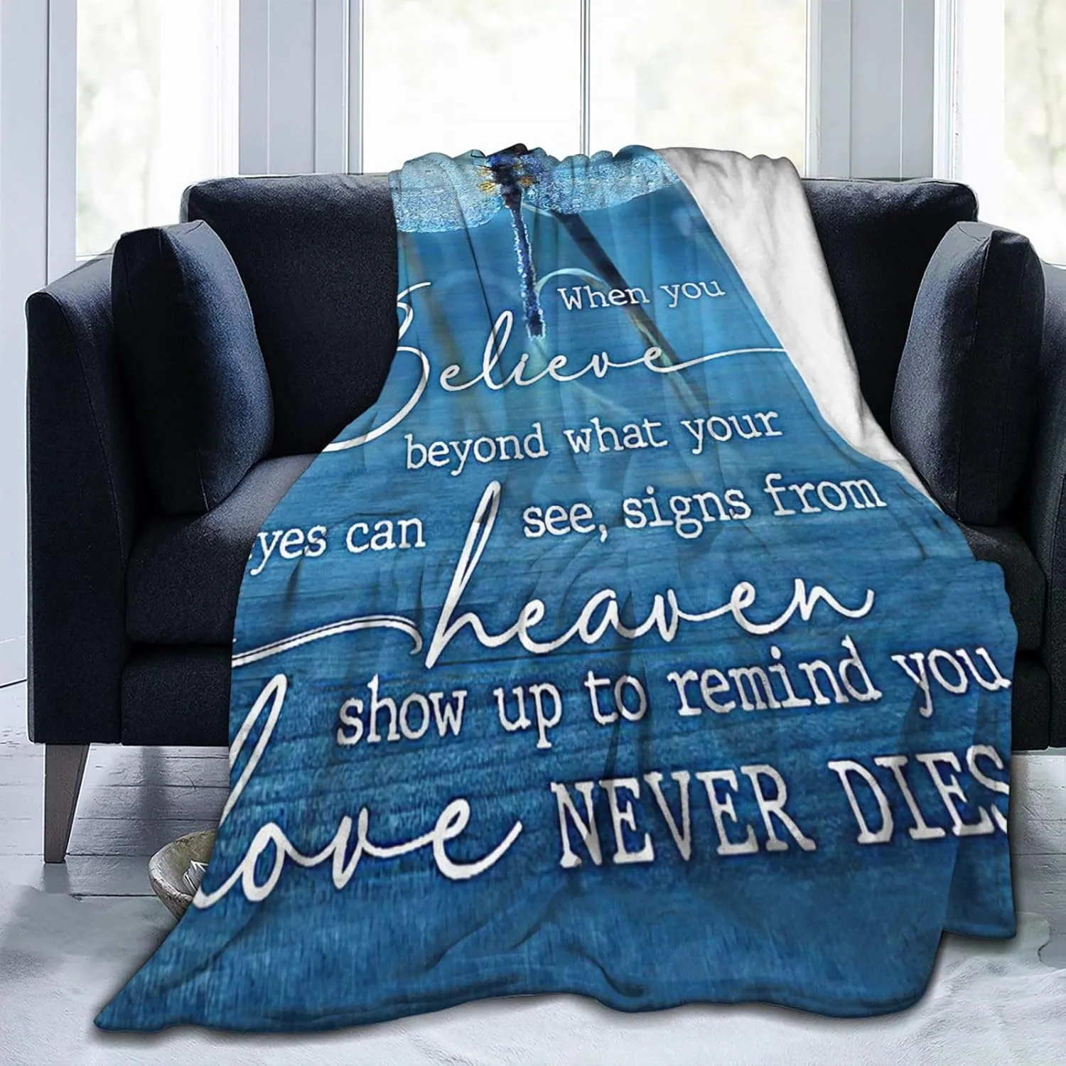 Blue Dragonfly Blanket Dragonfly Decor Throw Blanket Gifts for Girls Boys Dragonfly Lover Couch Bedding Super Warm Soft Plush Lightweight Fleece Flannel Blanket for Kids Adults Men Women 50"X40"