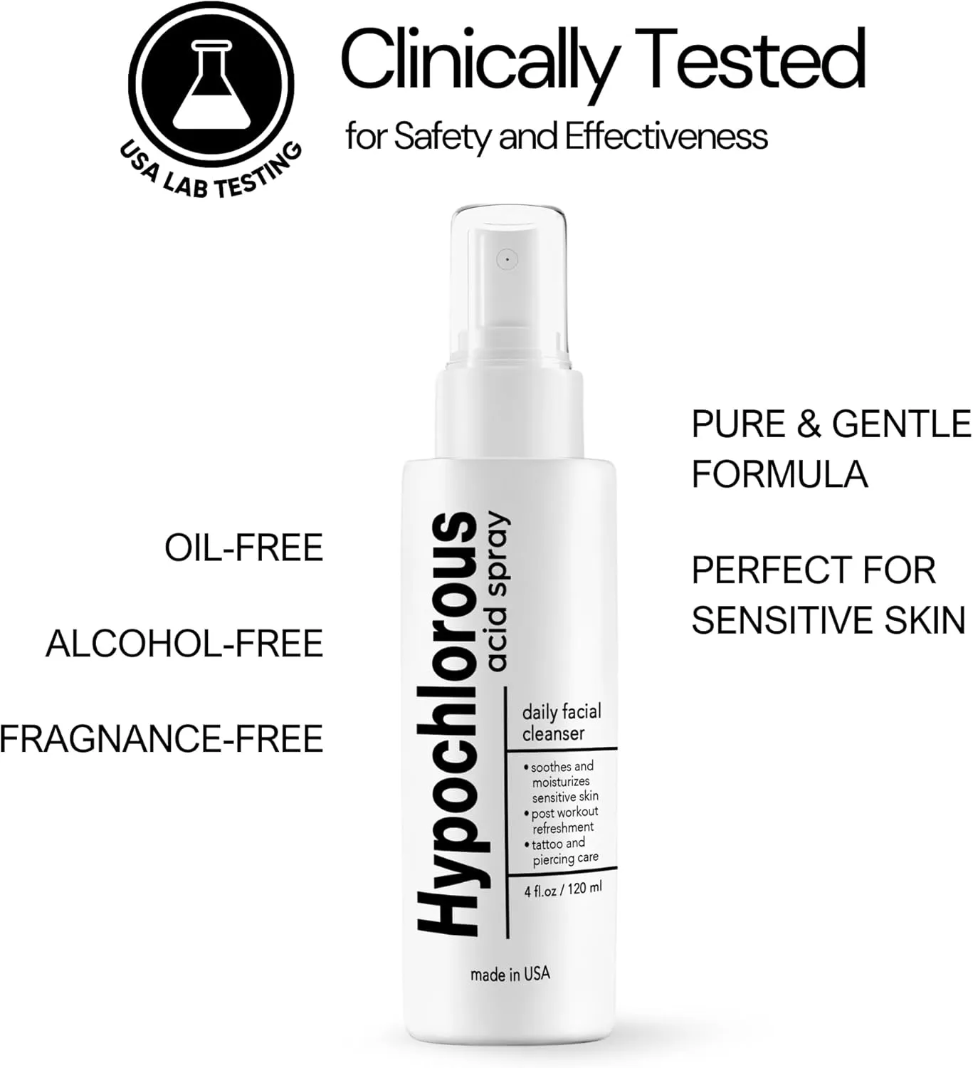 BodyJ4You Hypochlorous Acid Spray for Face Cleaner - HOCL Facial Toner Acne Sensitive Skin - HOCL Molecule Spray Topical Skin Redness Relief Breakouts - Piercing Aftercare Fine Mist - Pack of 2