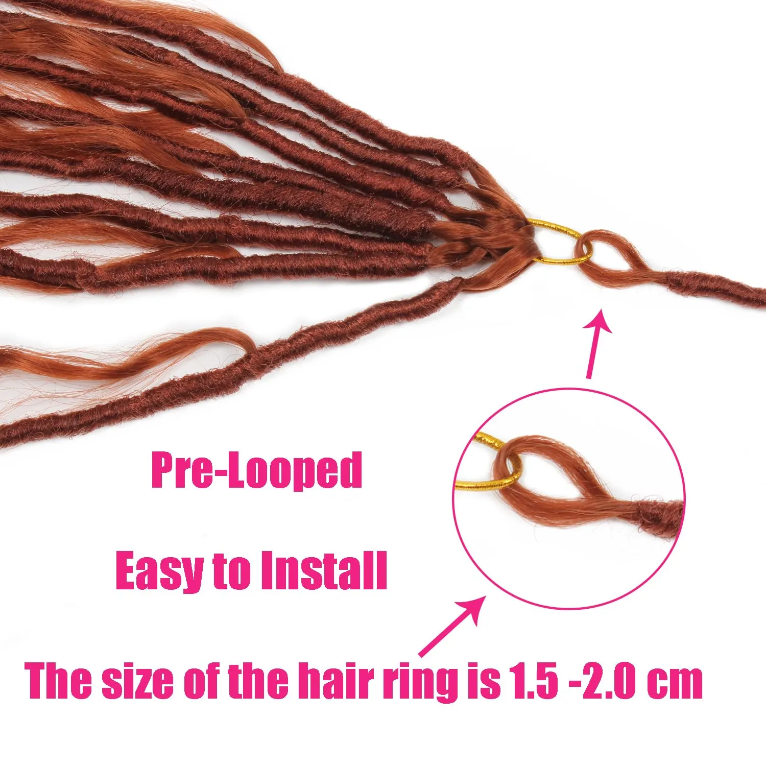 Boho Faux Locs With Curly Pure Protein Fiber Close to Human Hair Curls 24 Inch Pre-Looped Crochet Goddess Faux Locs Bohemian Loc Crochet Hair For Women(24Inch 350#)
