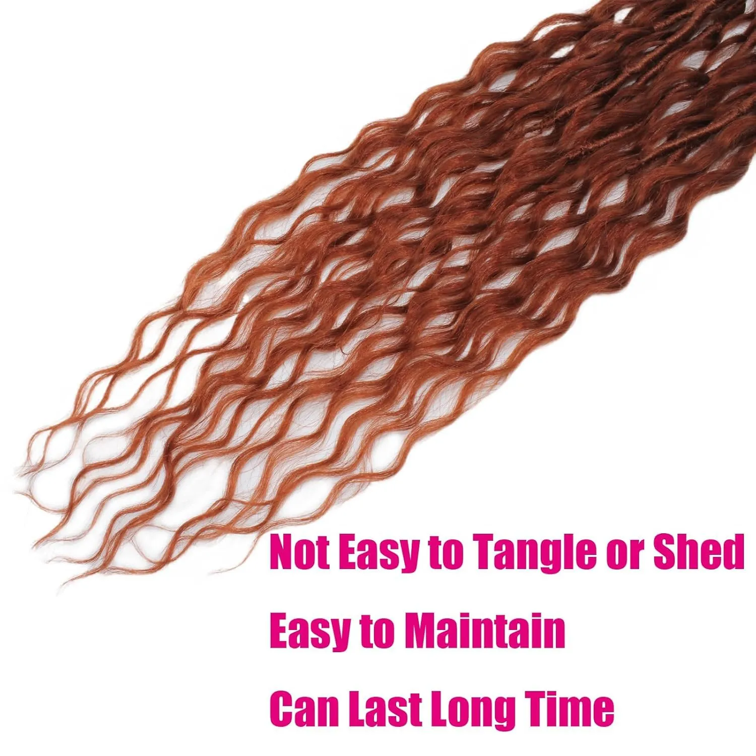 Boho Faux Locs With Curly Pure Protein Fiber Close to Human Hair Curls 24 Inch Pre-Looped Crochet Goddess Faux Locs Bohemian Loc Crochet Hair For Women(24Inch 350#)