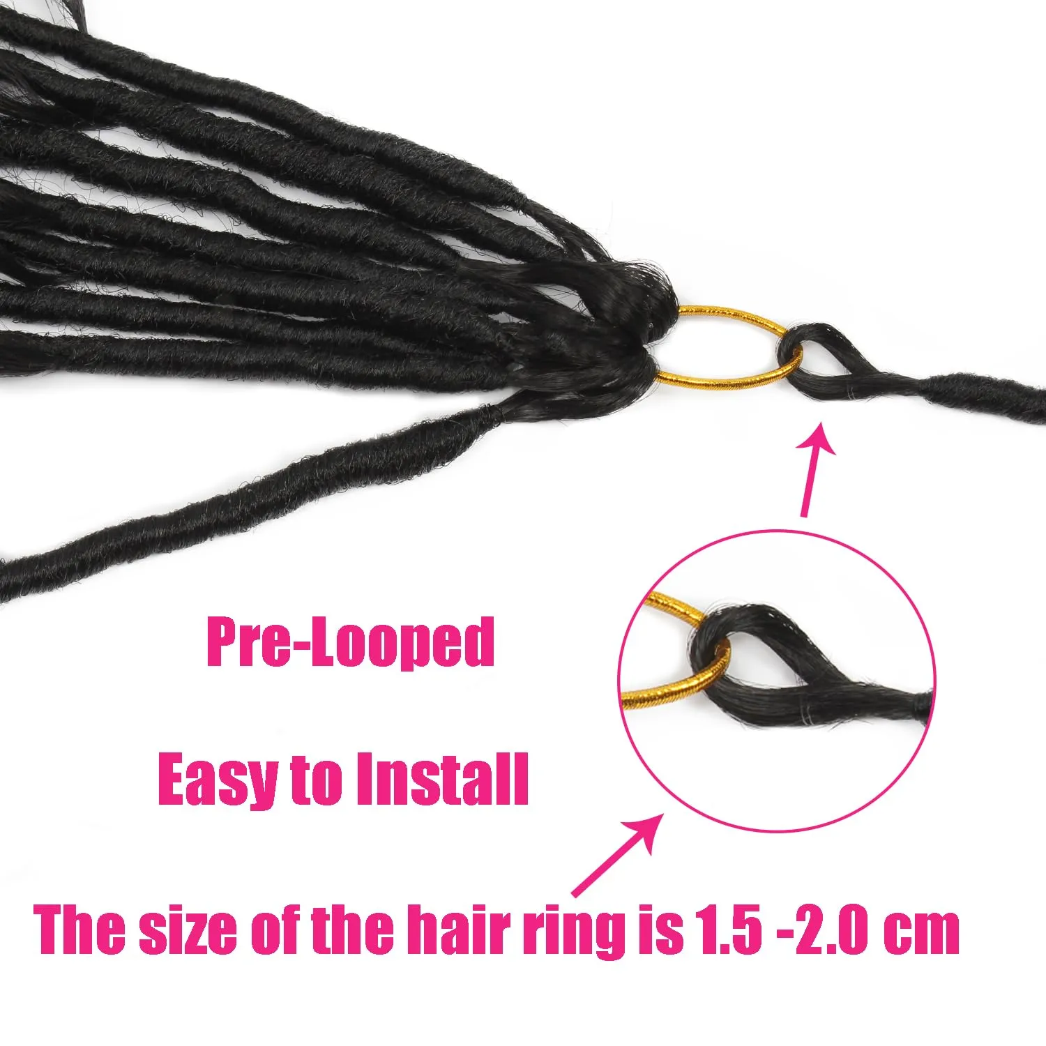 Boho Faux Locs With Curly Pure Protein Fiber Close to Human Hair Curls 28 Inch Pre-Looped Crochet Goddess Faux Locs Bohemian Loc Crochet Hair For Women(28Inch 1B)