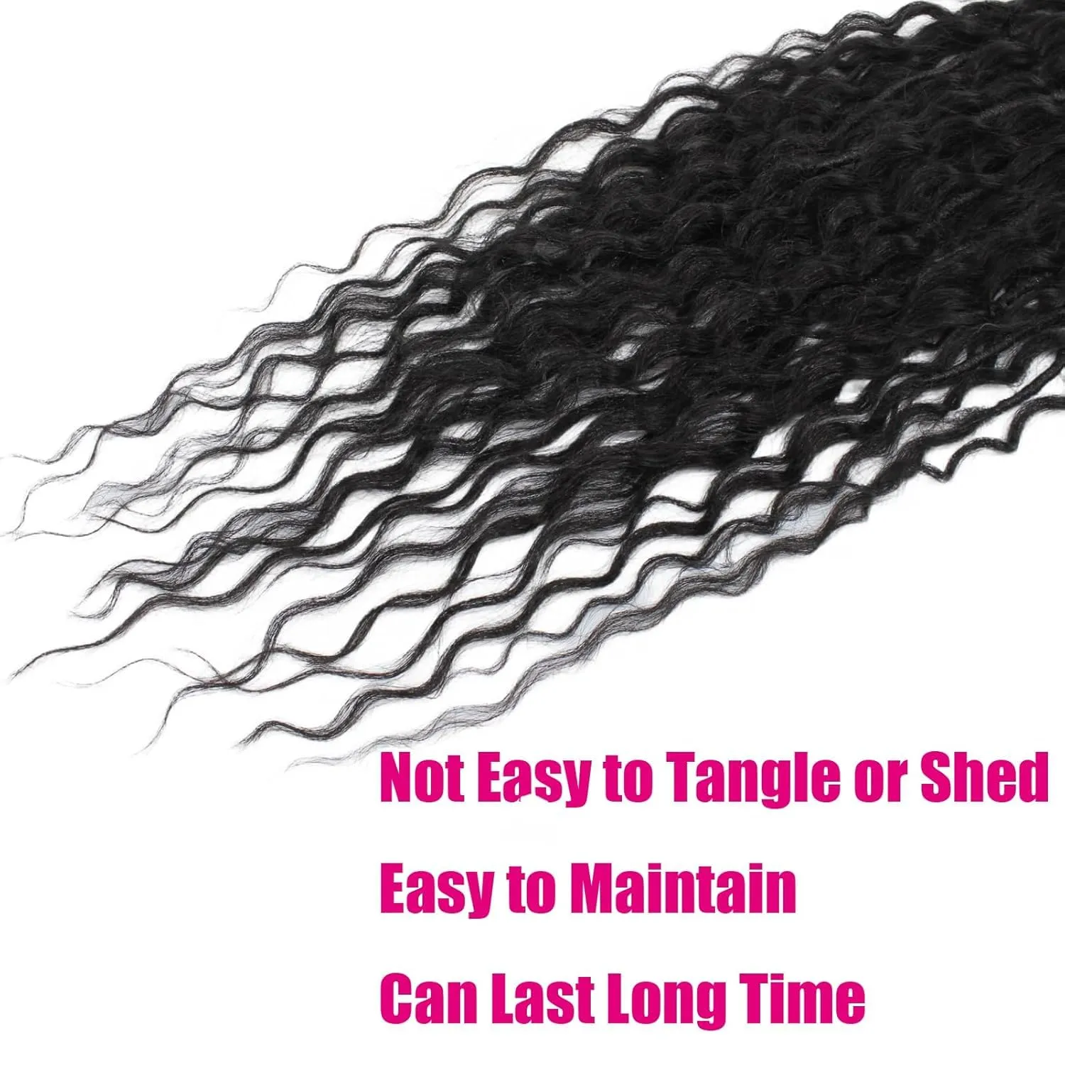 Boho Faux Locs With Curly Pure Protein Fiber Close to Human Hair Curls 28 Inch Pre-Looped Crochet Goddess Faux Locs Bohemian Loc Crochet Hair For Women(28Inch 1B)