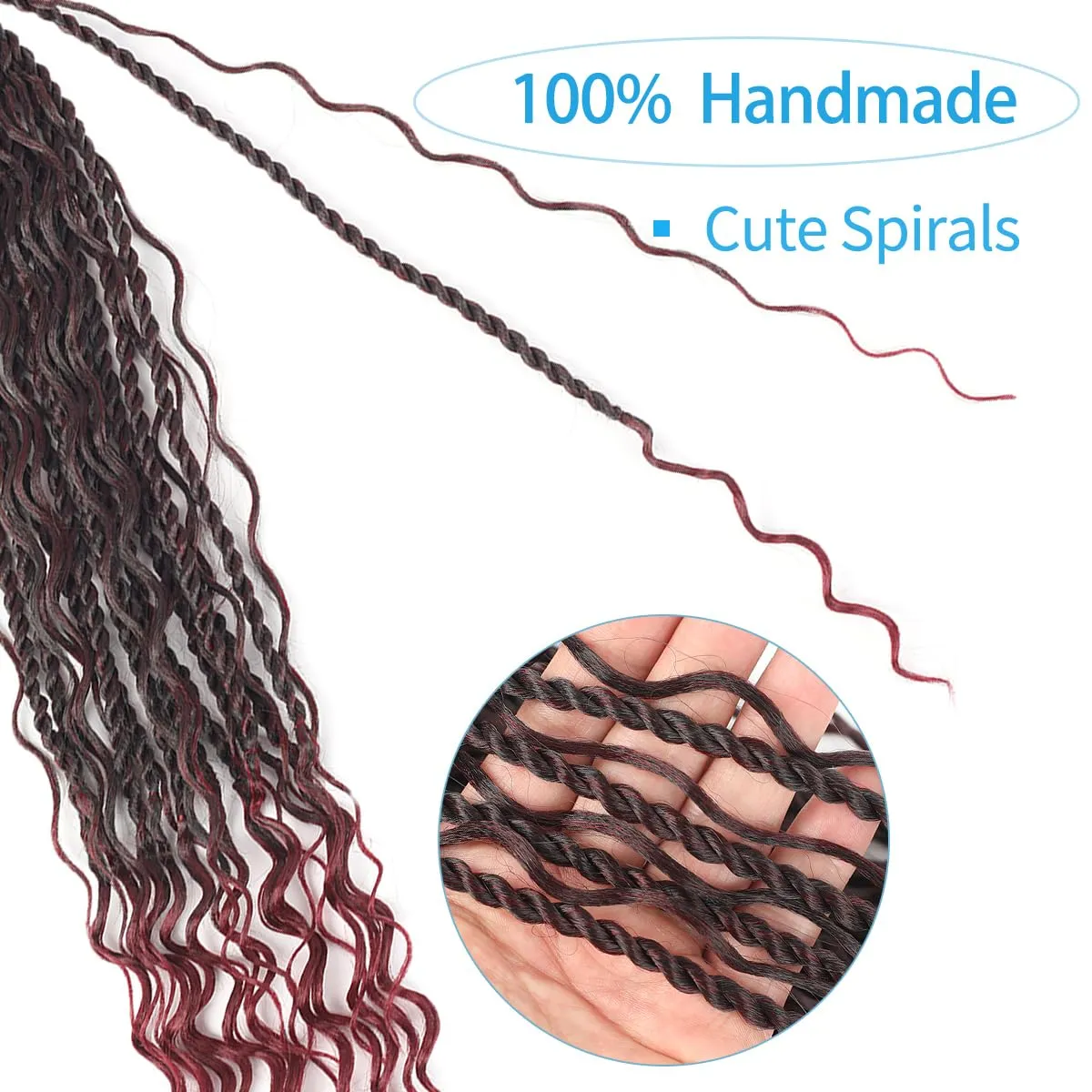 Boho Senegalese Twist Crochet Hair 9 Packs 18 Inch Boho Island Twist Hair with Curls Pre-Looped Natural Goddess Twists Crochet Braids (18Inch,1B/Bug#)