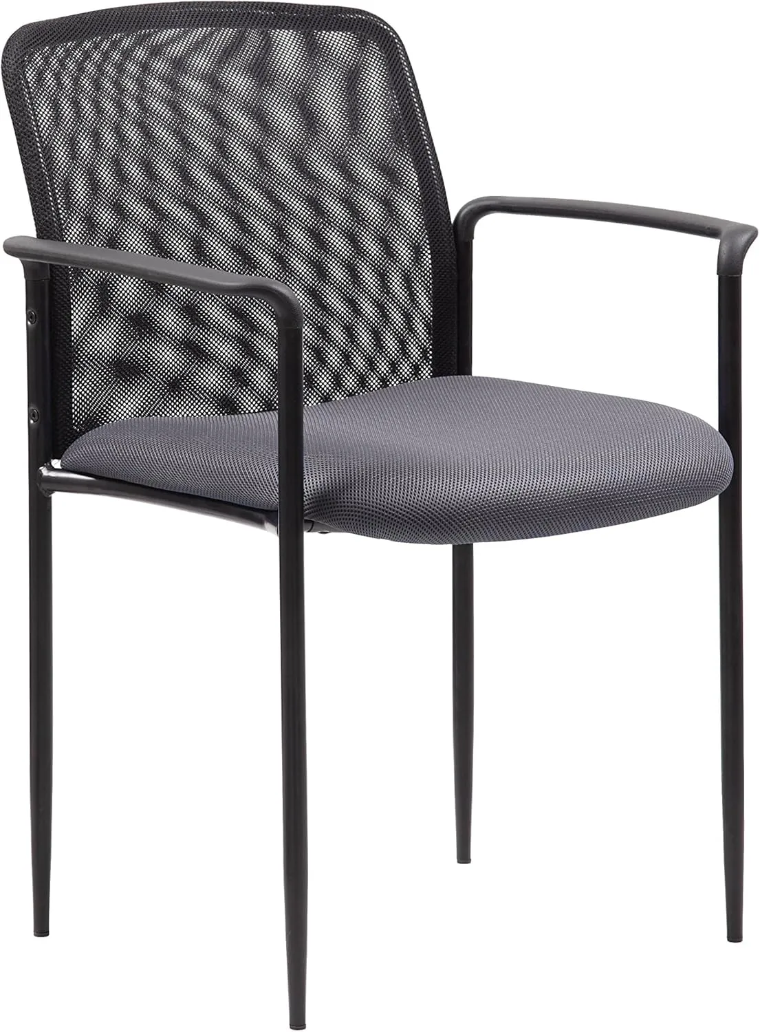 Boss Office Products Stackable Mesh Guest Chair in Grey