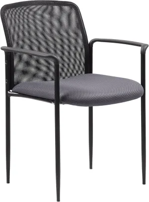 Boss Office Products Stackable Mesh Guest Chair in Grey