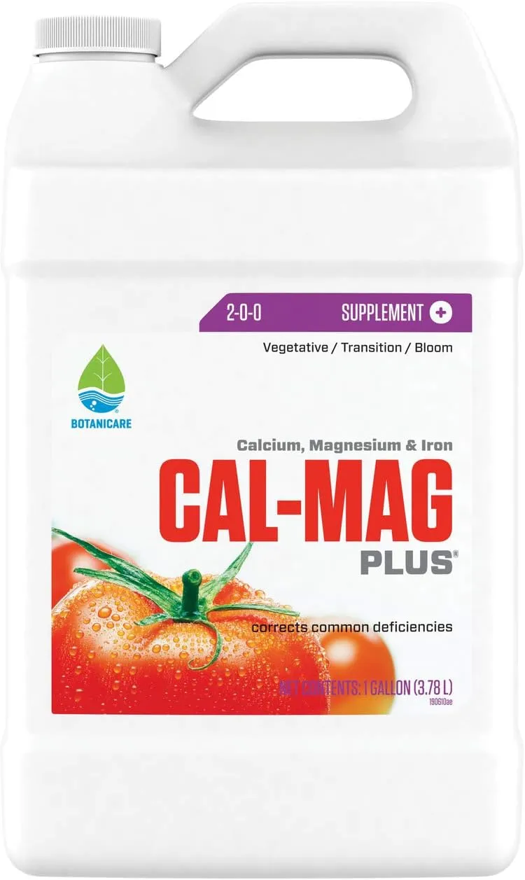 Botanicare Cal-Mag Plus, A Calcium, Magnesium, and Iron Plant Supplement, Corrects Common Plant Deficiencies, Add to Water or Use as a Spray, 2-0-0 NPK, 1-Gallon