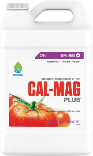 Botanicare Cal-Mag Plus, A Calcium, Magnesium, and Iron Plant Supplement, Corrects Common Plant Deficiencies, Add to Water or Use as a Spray, 2-0-0 NPK, 1-Gallon