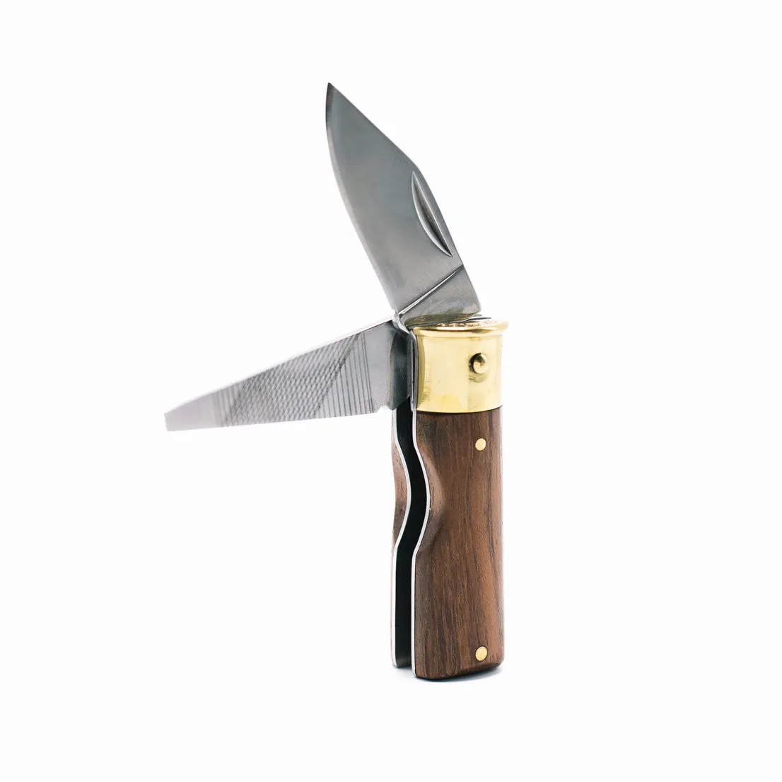 Brass and Mahogany Wood Handle Shotgun Shell knife