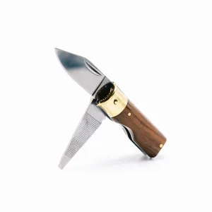 Brass and Mahogany Wood Handle Shotgun Shell knife