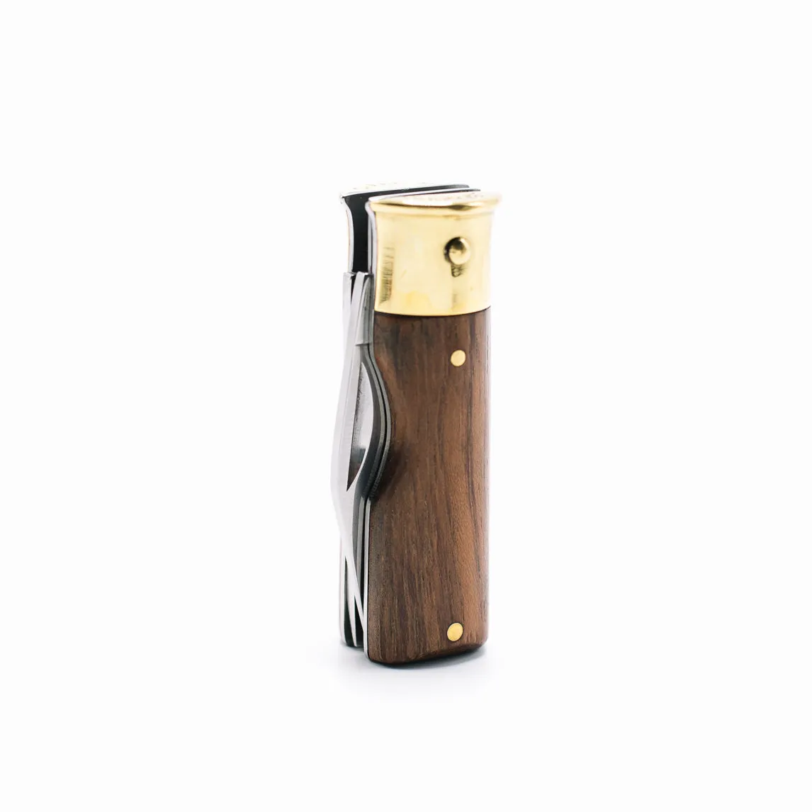 Brass and Mahogany Wood Handle Shotgun Shell knife