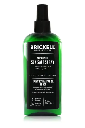 Brickell Men's Texturizing Sea Salt Spray for Men, Natural & Organic, Alcohol-Free, Lifts and Texturizes Hair for a Beach or Surfer Hair Style, 6 Ounce