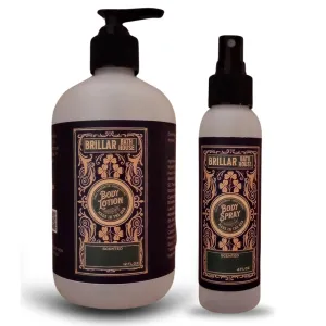 Brillar Bath House Creamy Vanilla Hazelnut Scented Shimmering Body Lotion and Body Spray Set