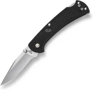 Buck Knives 112 Folding Hunter Slim Select Lockback Pocket Knife with Thumb Studs and Removable/Reversible Deep Carry Pocket Clip