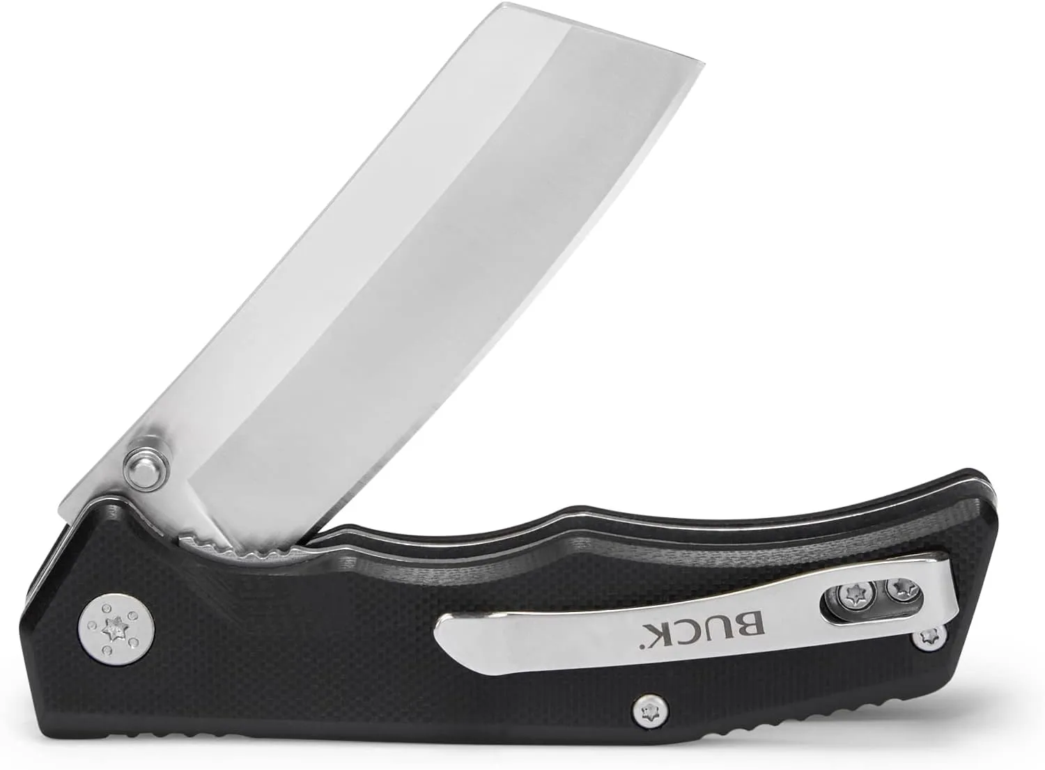 Buck Knives 252 Trunk Folding Liner Lock Pocket Knife Cleaver Blade (Black)
