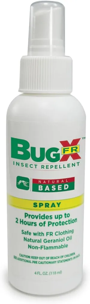Bug X FR Deet Free Insect Repellent Spray (4 oz. Bottle) - Naturally Derived Geranium Oil Repellent for Protection Against Mosquitos & Ticks