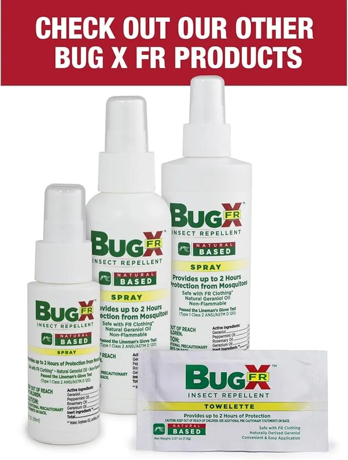 Bug X FR Deet Free Insect Repellent Spray (8 oz. Bottle) - Naturally Derived Geranium Oil Repellent for Protection Against Mosquitos & Ticks