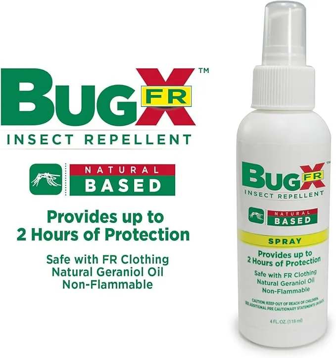 Bug X FR Deet Free Insect Repellent Spray (8 oz. Bottle) - Naturally Derived Geranium Oil Repellent for Protection Against Mosquitos & Ticks