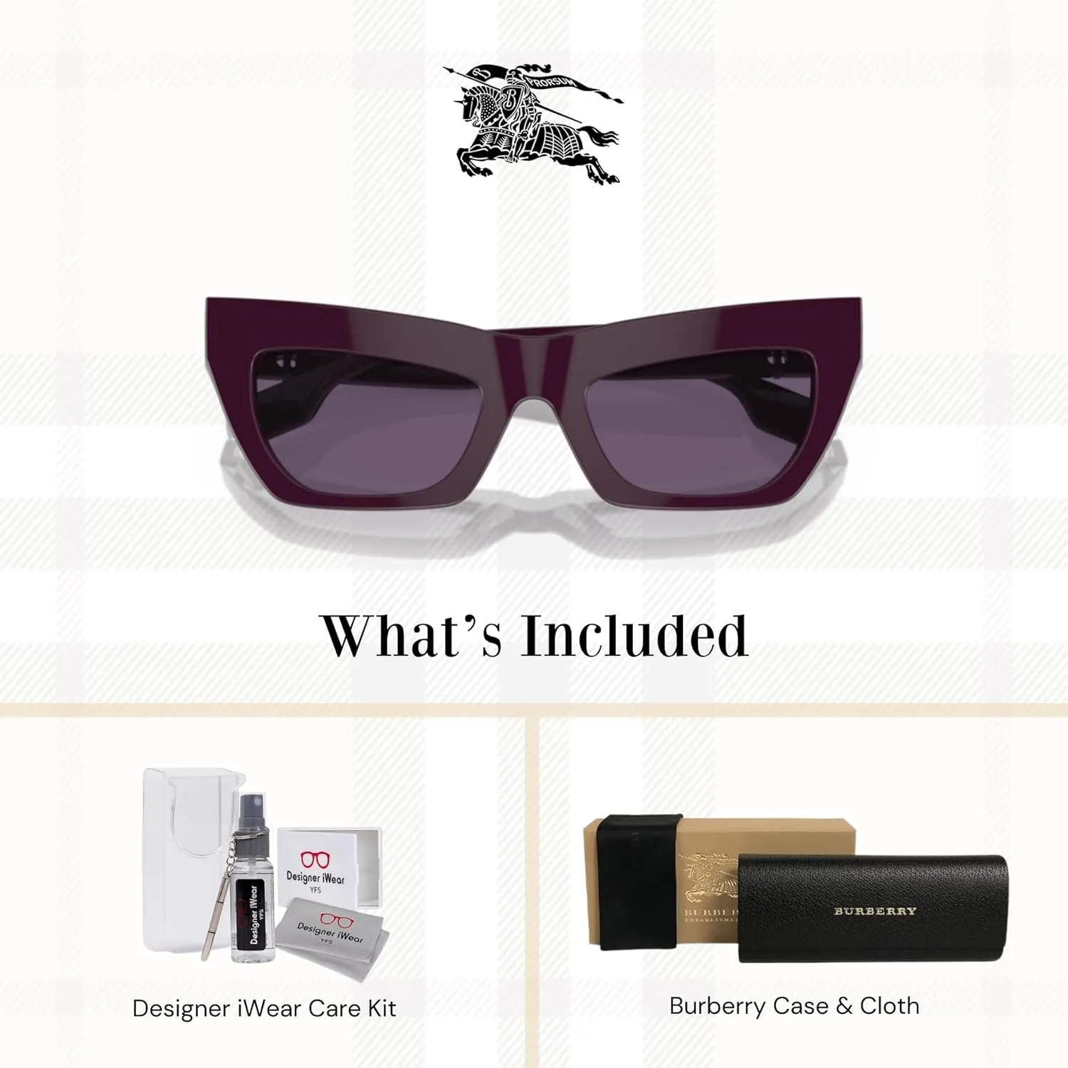 BURBERRY BE4405 Cateye Sunglasses for Women   BUNDLE With Designer iWear Complimentary Eyewear Kit