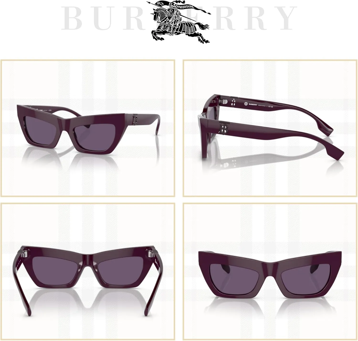 BURBERRY BE4405 Cateye Sunglasses for Women   BUNDLE With Designer iWear Complimentary Eyewear Kit