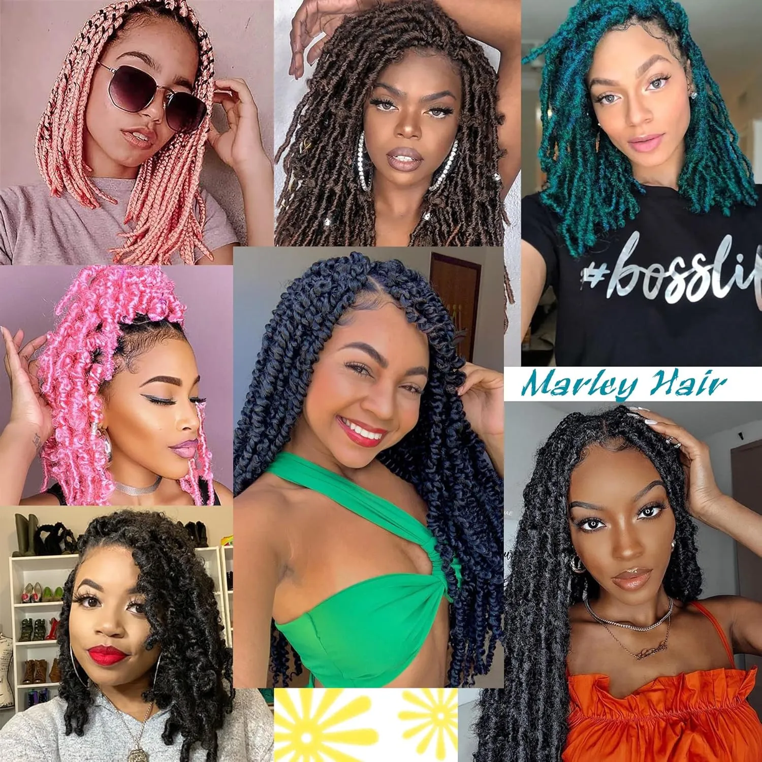 Burgundy Marley Hair, Marley Twist Braiding Hair 14 Inch 7 Packs Cuban Twist Hair Kinky Twist hair Pre Separated Marley Hair for Faux Locs Marley Twist Hair Synthetic Braiding hair(14 inch,Burgundy)