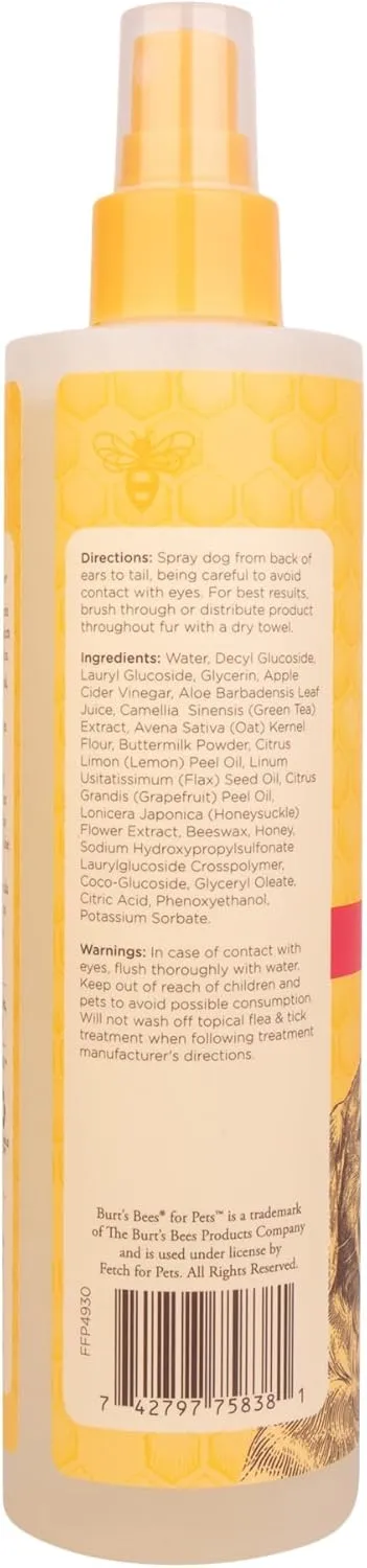 Burt's Bees for Pets Hot Spot Spray with Apple Cider Vinegar and Aloe Vera, 95% Natural Origin Formulas, Dog Spray for Itchy Dogs, Dog Spray Itchy Skin Relief, 2pk 10oz