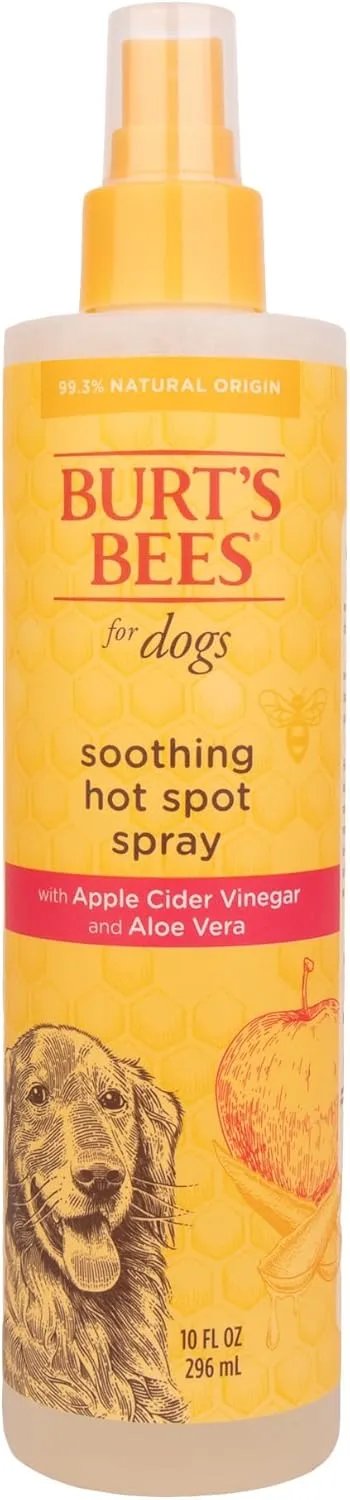 Burt's Bees for Pets Hot Spot Spray with Apple Cider Vinegar and Aloe Vera, 95% Natural Origin Formulas, Dog Spray for Itchy Dogs, Dog Spray Itchy Skin Relief, 2pk 10oz