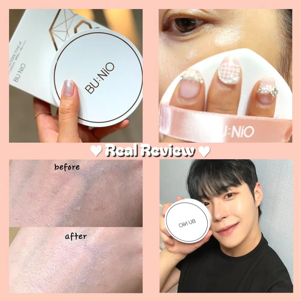 Calming Cool Tone up sun Cushion Foundation SPF50  CC/BB Cream(0.88FlOz) Transparent&Natural tone-up&Even skin tone-Whitening&Wrinkle Improvement,Derma tested (PINK BEIGE, 0.88Fl Oz(Main))