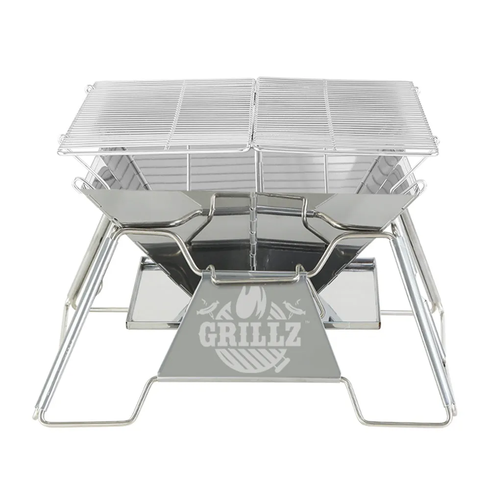 Camping Fire Pit BBQ 2-in-1 Grill Smoker