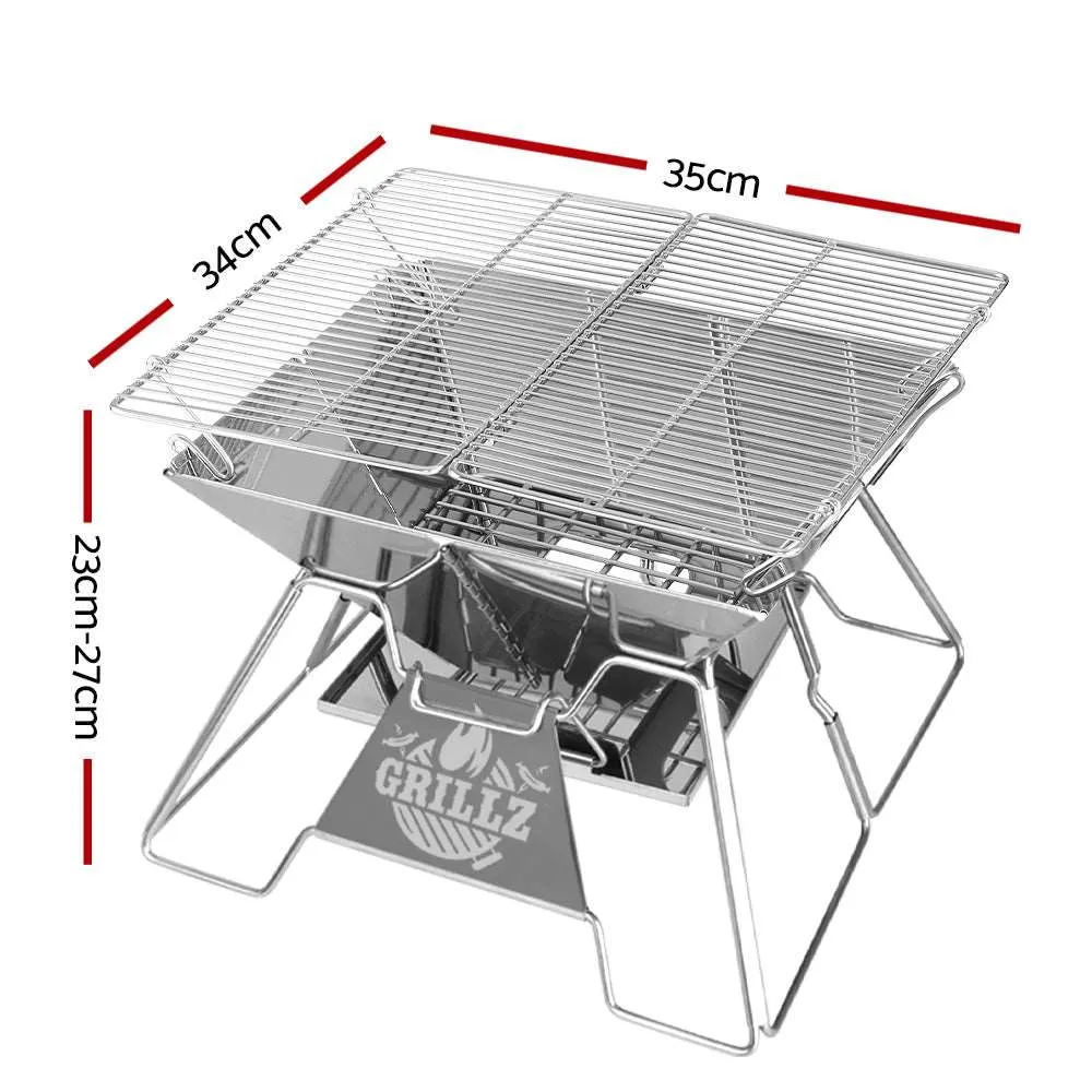 Camping Fire Pit BBQ 2-in-1 Grill Smoker