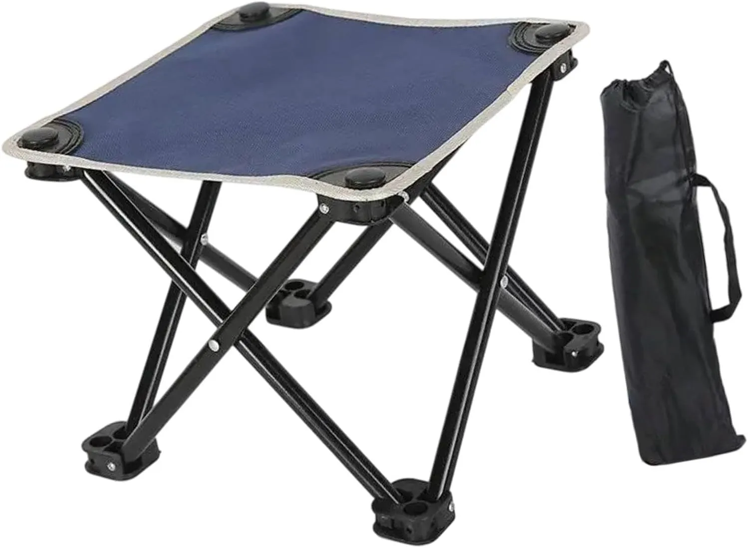 Camping Stool Recliner Foot Rest Sturdy Practical Compact Outdoor Folding Stool with Carry Bag for Park Traveling Backpacking, Blue