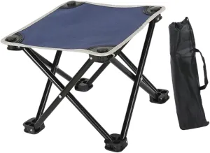 Camping Stool Recliner Foot Rest Sturdy Practical Compact Outdoor Folding Stool with Carry Bag for Park Traveling Backpacking, Blue