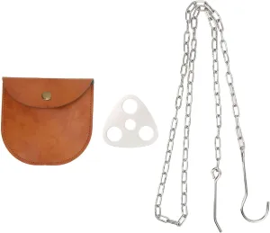 Camping Tripod Board Portable Stainless Steel Cooking Support Plate Chain Set for Outdoor Picnic