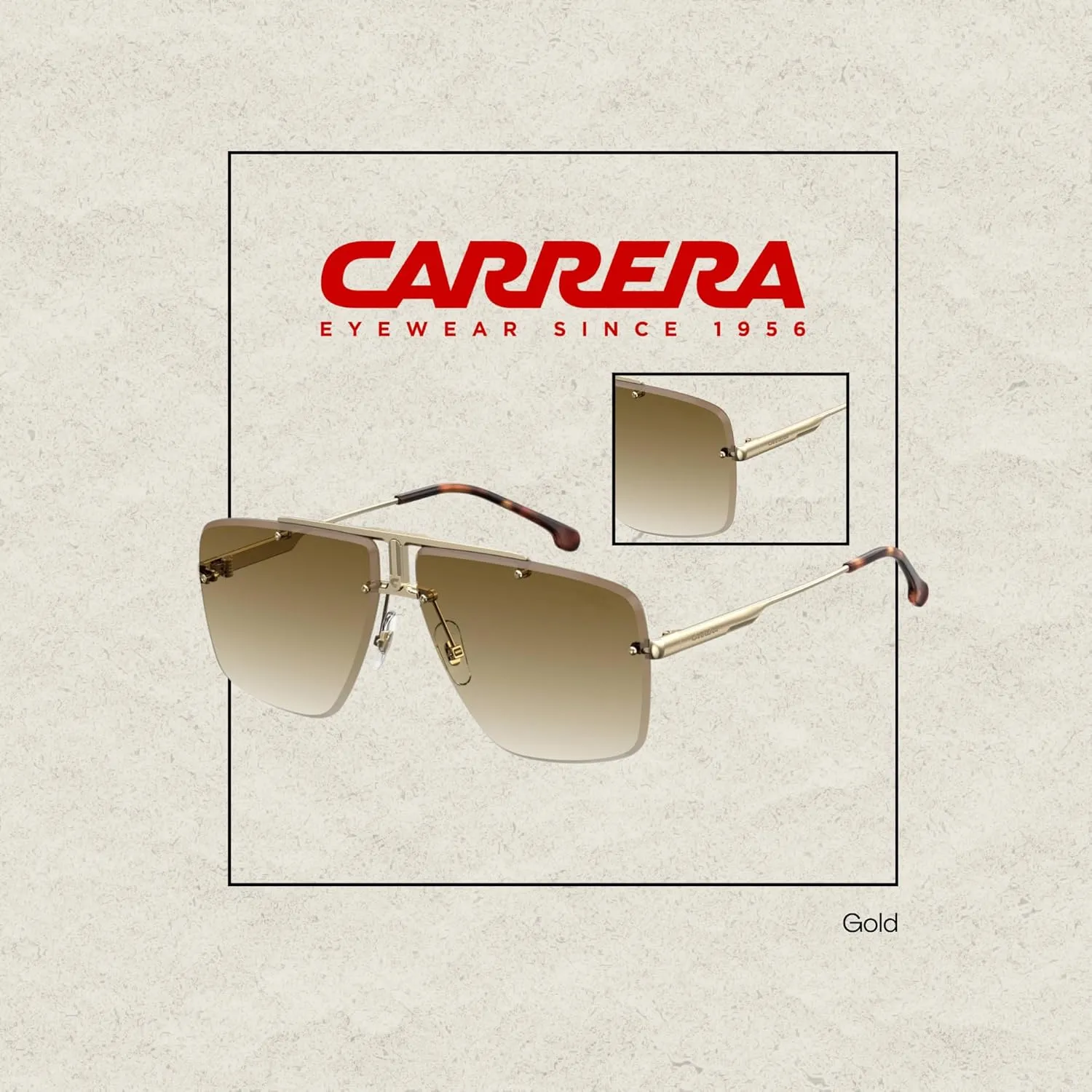Carrera CA1016/S Square Sunglasses for Men for Women   BUNDLE with Designer iWear Care Kit