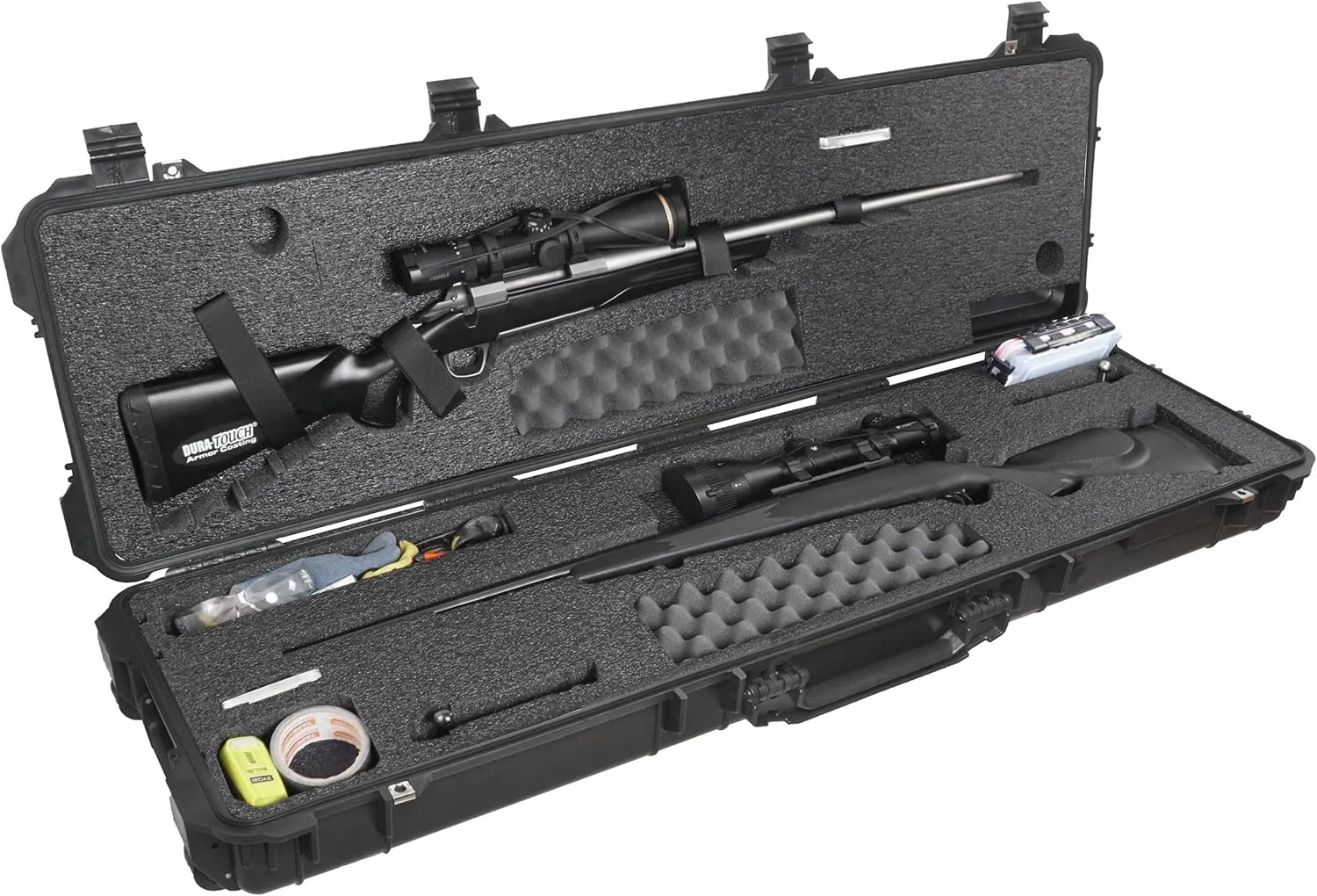 Case Club 2 Hunting Rifle Waterproof Case Pre-Cut with Accessory Box and Silica Gel to Help Prevent Gun Rust