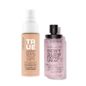 Catrice | True Skin Foundation 20 & Prime & Fine Dewy Glow Spray Bundle | Full Coverage Makeup | Vegan & Cruelty Free