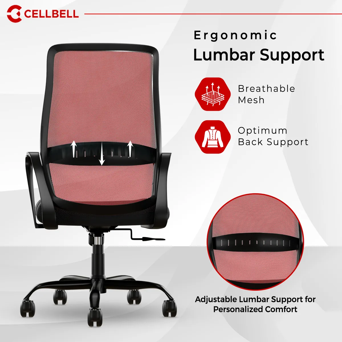 CELLBELL Desire Pro Mesh Mid Back Office Chair