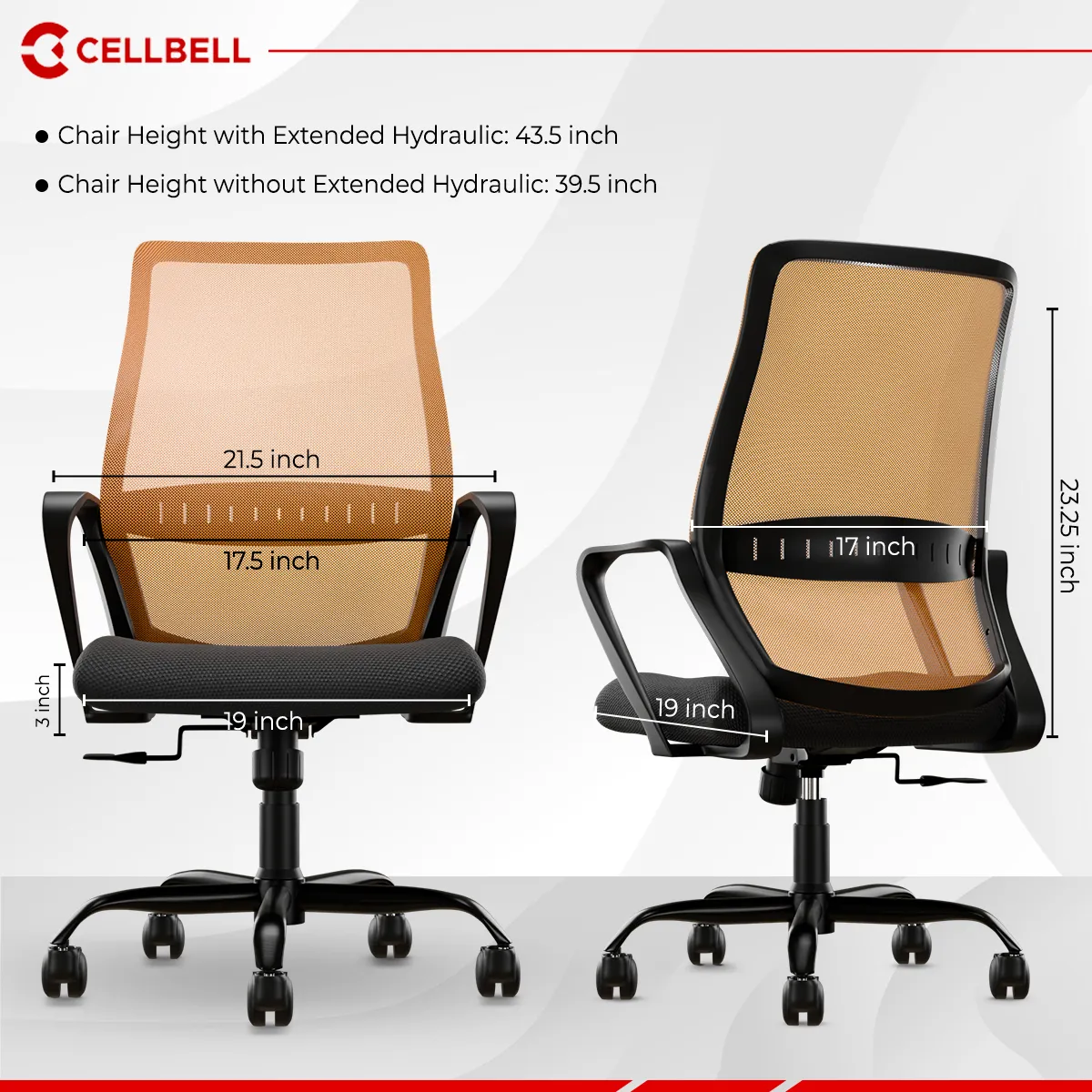 CELLBELL Desire Pro Mesh Mid Back Office Chair