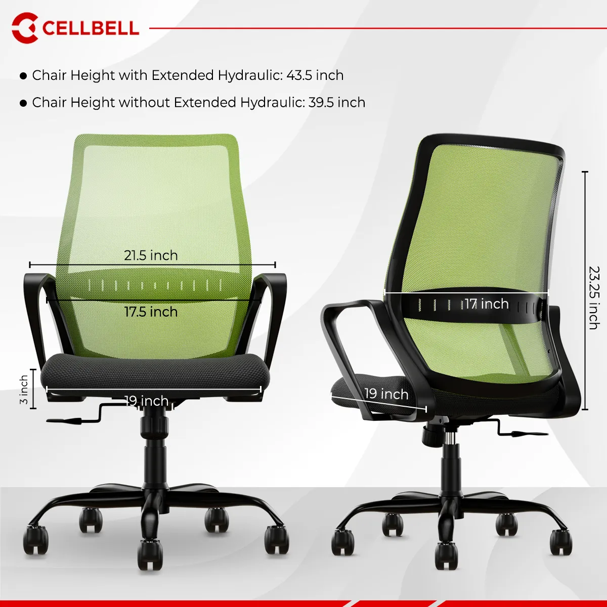 CELLBELL Desire Pro Mesh Mid Back Office Chair