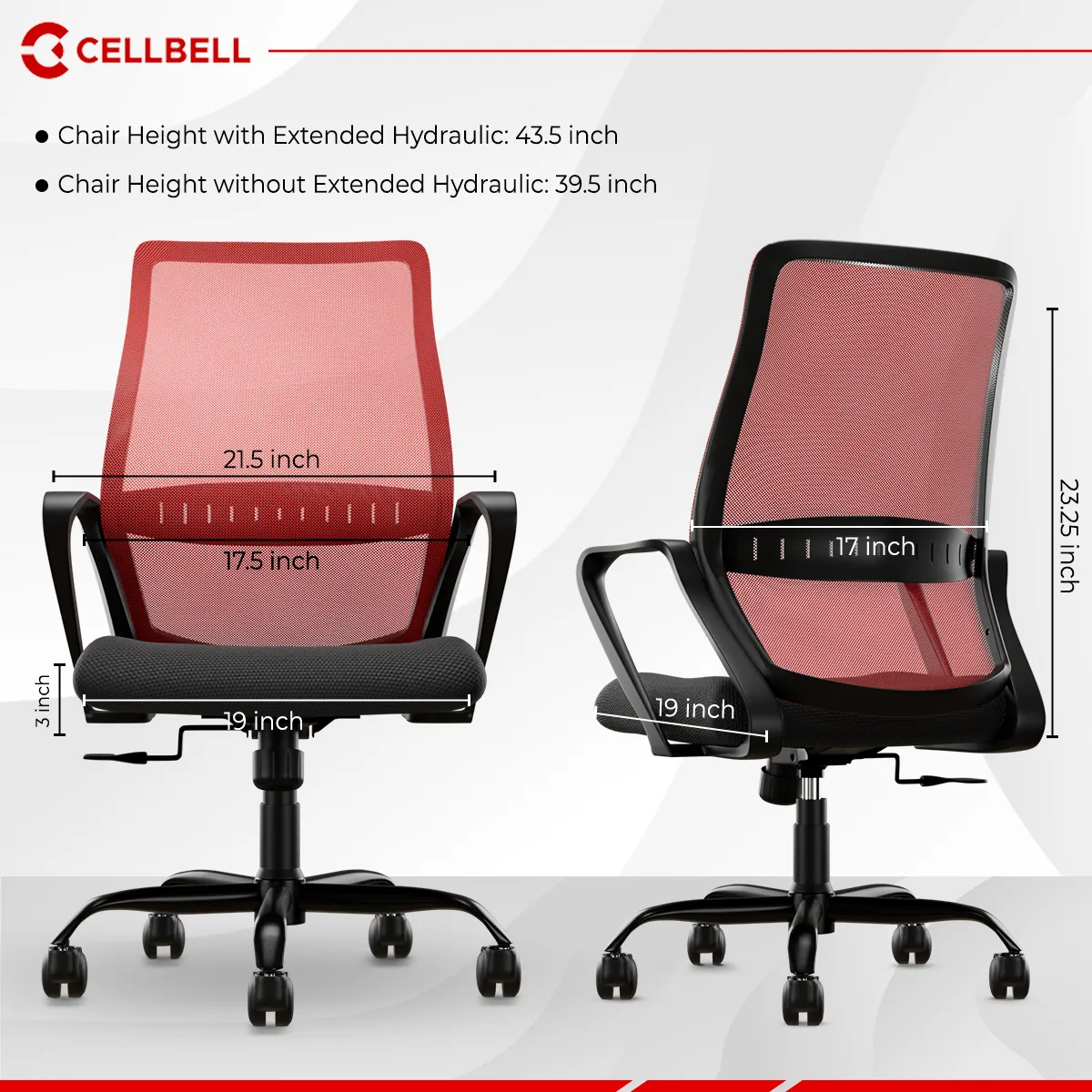 CELLBELL Desire Pro Mesh Mid Back Office Chair
