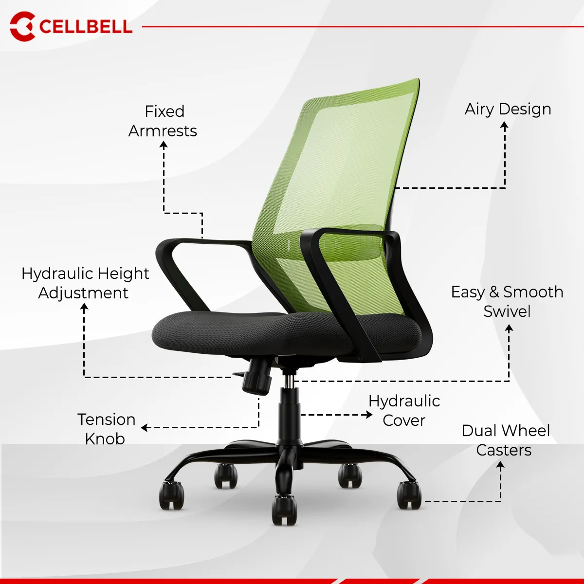 CELLBELL Desire Pro Mesh Mid Back Office Chair